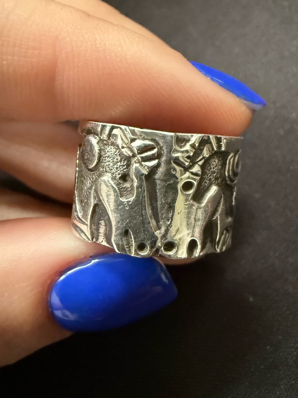 Native handmade storyteller thick ring